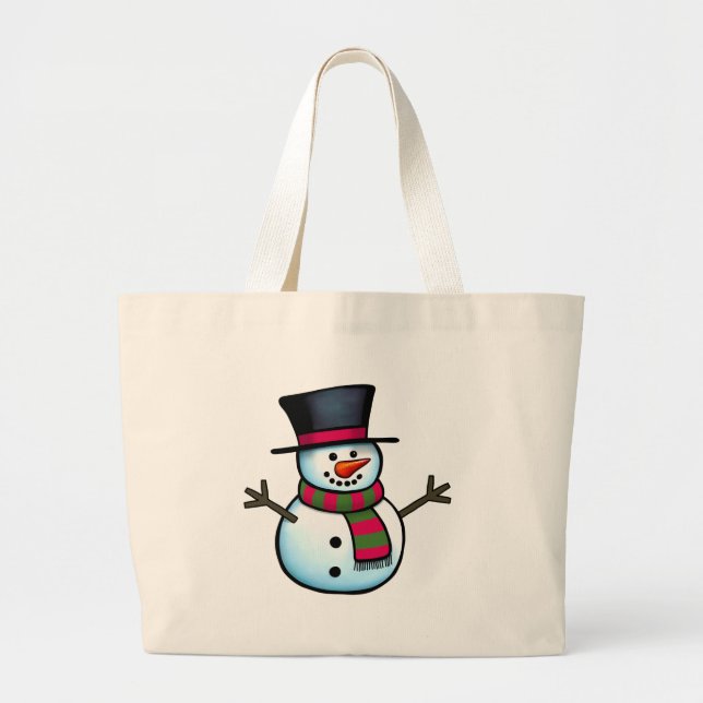 Bolsa Tote Grande Snowman (Frente)