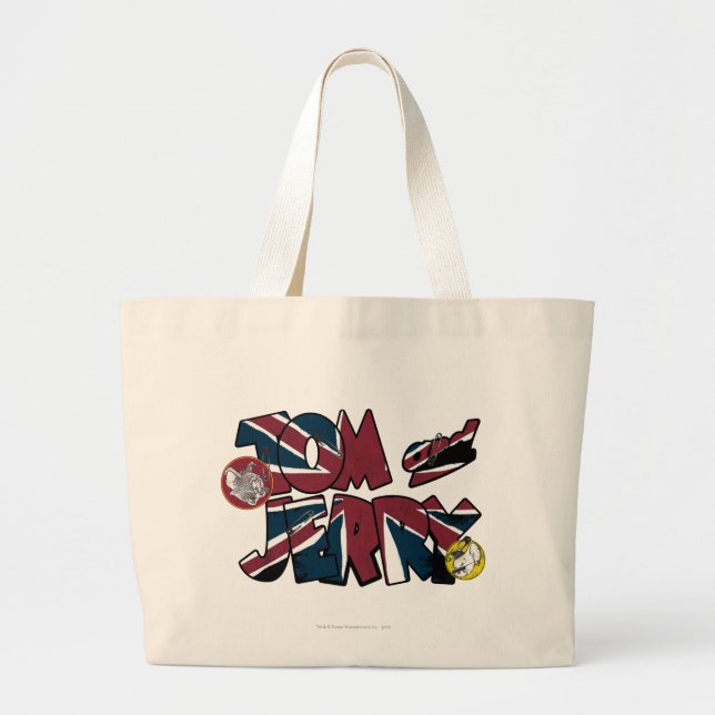 Bolsa Tote Grande Sobrecarga de Tom e Jerry UK 2 (Frente)