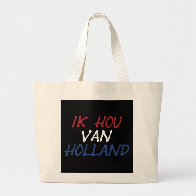 Bolsa Tote Grande Sobreposição Ik Hou Van Holland em jtcnt preto (Frente)