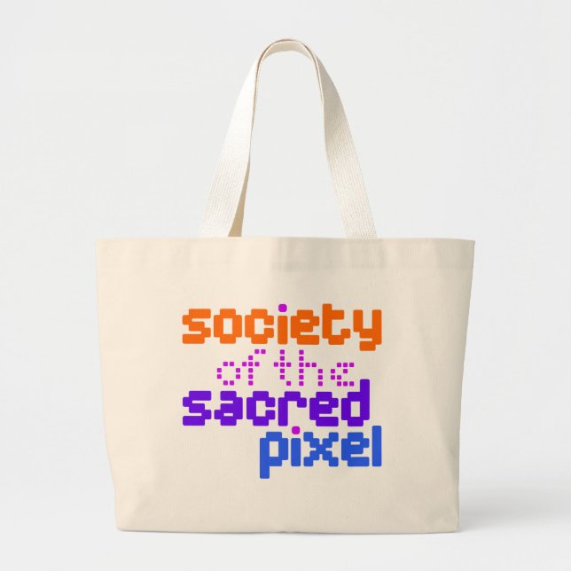 Bolsa Tote Grande Sociedade do Pixel Sagrado (Frente)