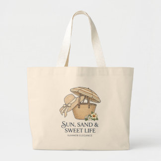 Bolsa Tote Grande "Sol, Areia & Vida Doce" (The Chic & Elegant Suite