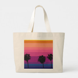 Bolsa Tote Grande Sol tropical com palmeiras