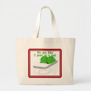 Bolsa Tote Grande Somos como duas ervilhas em um pod