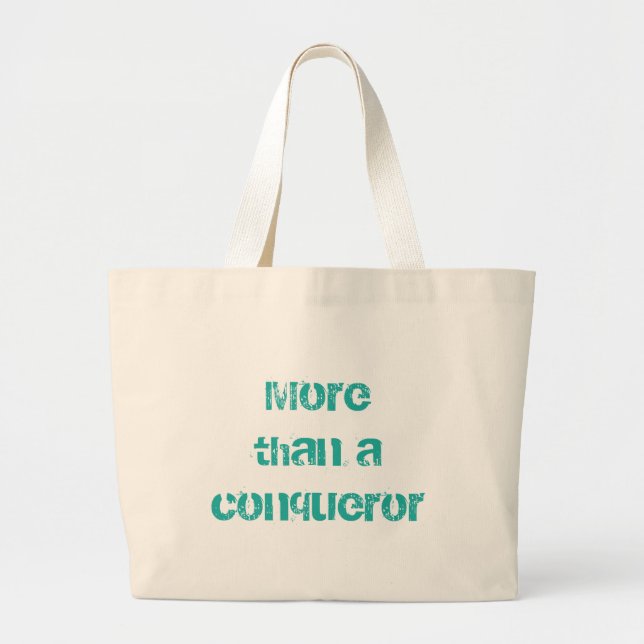 Bolsa Tote Grande Somos mais do que Conquistadores Cristãos (Frente)