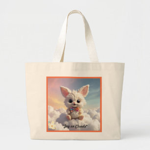 Bolsa Tote Grande "Sonhos Brancos Fluffy"