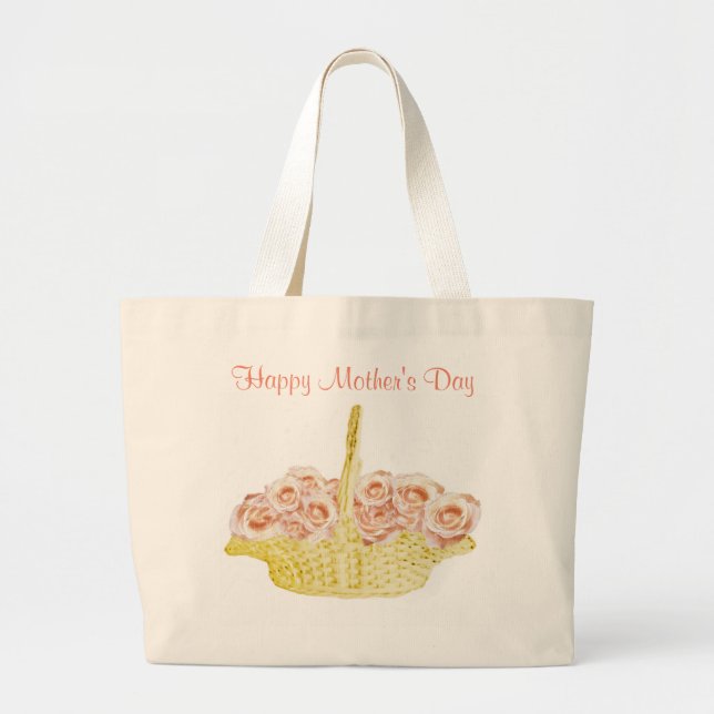 Bolsa Tote Grande Soquete de Rosa-Peach (Frente)