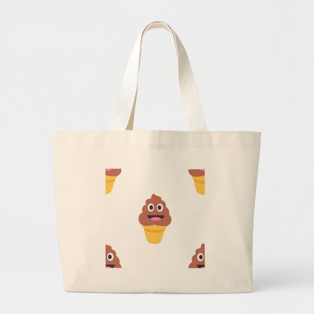 Bolsa Tote Grande sorvete cone poo emoji (Frente)