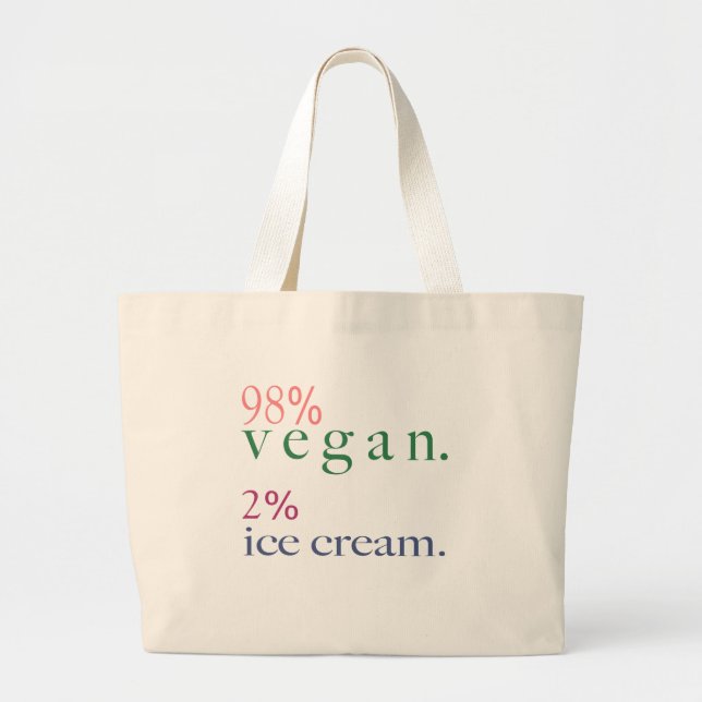 Bolsa Tote Grande sorvete Vegan 98% 2% (Frente)