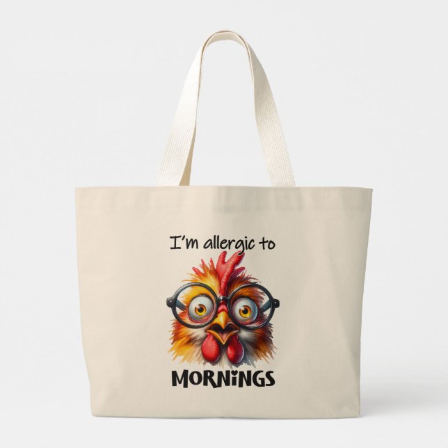 Bolsa Tote Grande Sou alérgico às manhãs! (Verso)