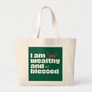 Bolsa Tote Grande Sou rico e abençoado