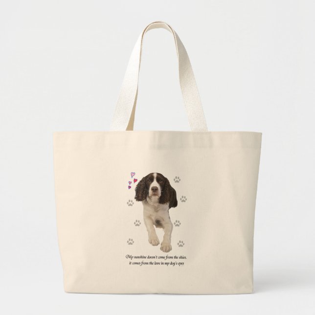 Bolsa Tote Grande Spaniel de Springer inglês (Frente)