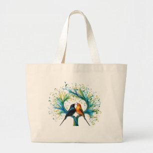 Bolsa Tote Grande Splash de pintura de Abstrato multicor vibrante -