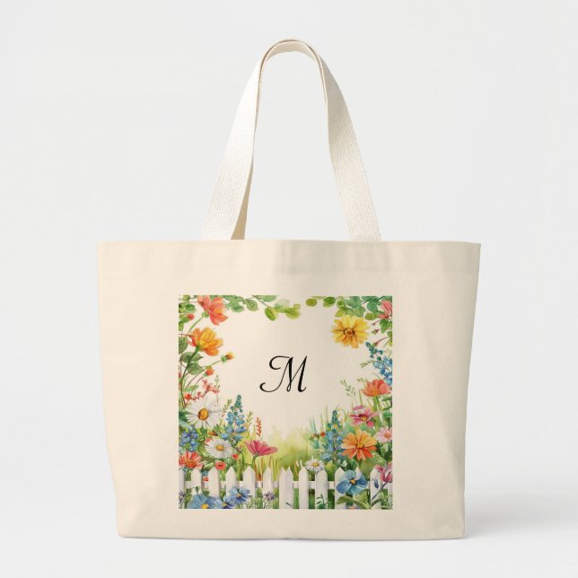 Bolsa Tote Grande Spring Fairy Garden Customized (Frente)