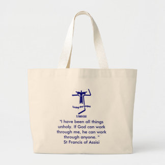 Bolsa Tote Grande St Francis de citações de Assisi