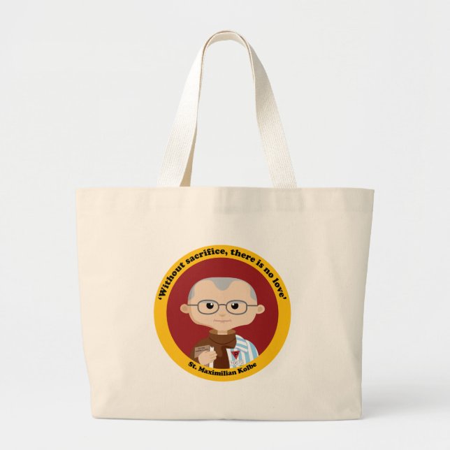 Bolsa Tote Grande St. Maximilian Kolbe (Frente)