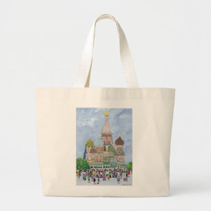 Bolsa Tote Grande St. Quadrado vermelho 1995 da catedral da