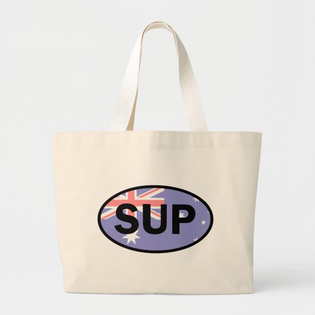 Bolsa Tote Grande Standup Paddleboard Austrália Sinalizador (Frente)
