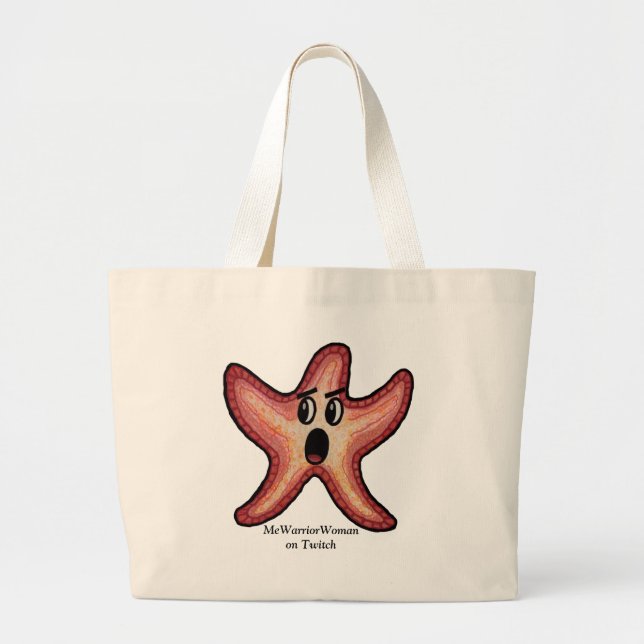 Bolsa Tote Grande Starfish chocado, MmeWarriorWoman no Twitch (Frente)