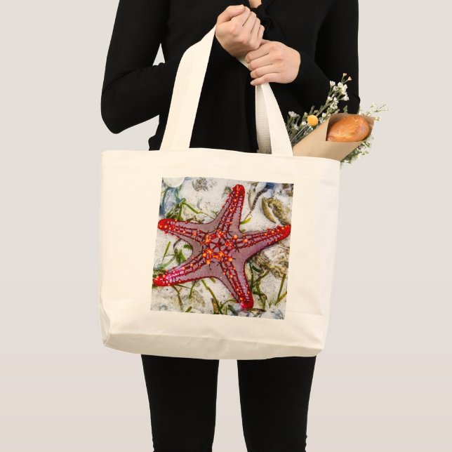 Bolsa Tote Grande Starfish, Zanzibar, Tanzânia (Frente (produto))