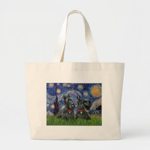 Bolsa Tote Grande Starry Night - Dois Terriers Escoceses