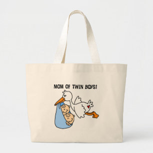 Bolsa Tote Grande Stork Mãe de Twin Boys