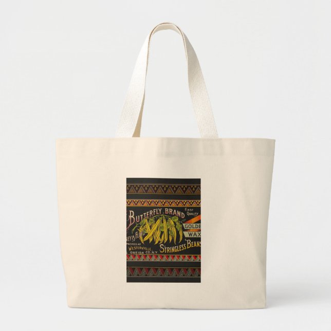Bolsa Tote Grande String Bean Label Vegetal País (Frente)