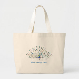 Bolsa Tote Grande Sua Mensagem Bonito Peacock Tote Bags