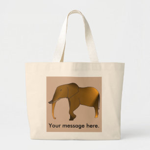 Bolsa Tote Grande Sua Mensagem Moderno Elefante Tote Bags