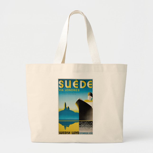 Bolsa Tote Grande Suede via Londres (Frente)