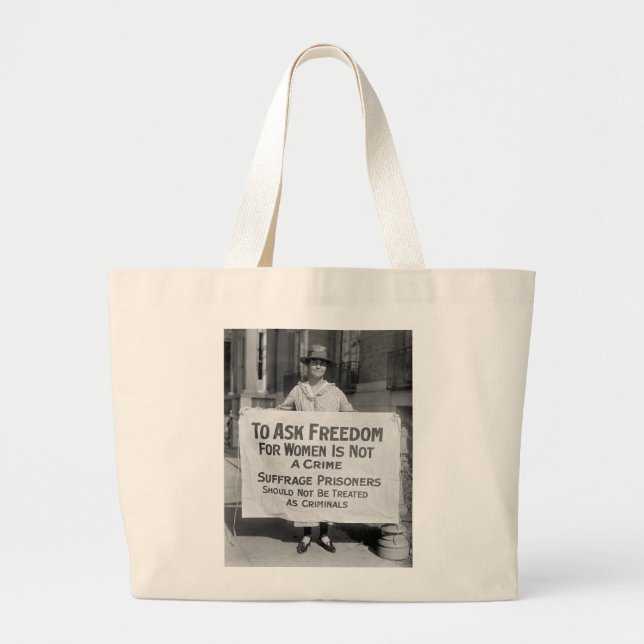 Bolsa Tote Grande Suffragette para Alice Paul, 1917 (Frente)