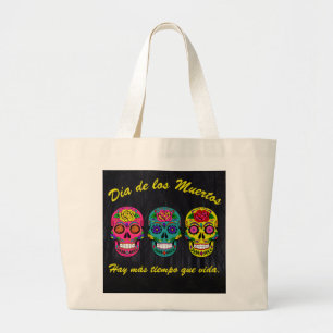 Bolsa Tote Grande Sugar Skulls Día de los Muertos