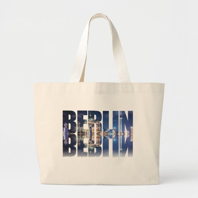 Bolsa Tote Grande Sumário de texto de Berlim (Frente)