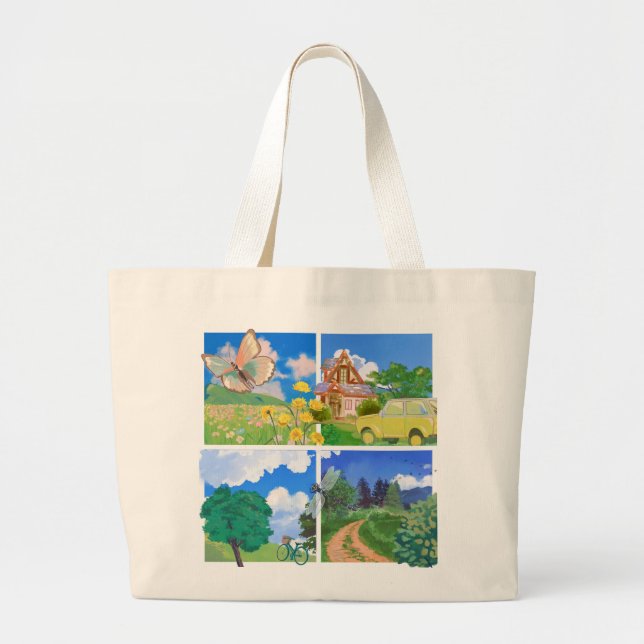 Bolsa Tote Grande Summer Countryside Nature (Frente)