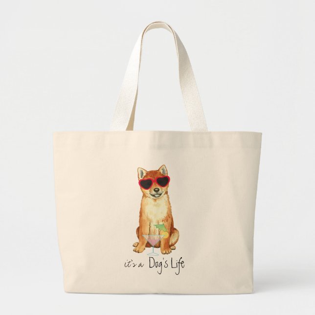 Bolsa Tote Grande Summer Shiba Inu (Frente)