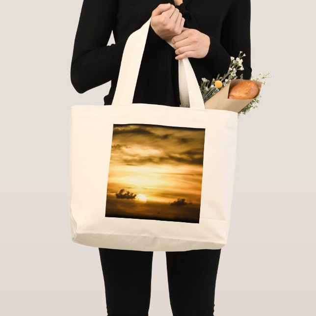 Bolsa Tote Grande Sunset No Oceano Pacífico - Grande Saco De Tota (Frente (produto))
