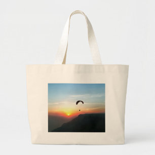 Bolsa Tote Grande Sunset Paraglide Wanderlust Arte Esportiva Extreme