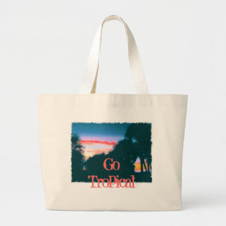 Bolsa Tote Grande Sunset tropical e Palmeiras