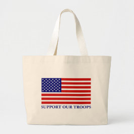 Bolsa Tote Grande Suportar nossa bandeira de Tropas Bandeja