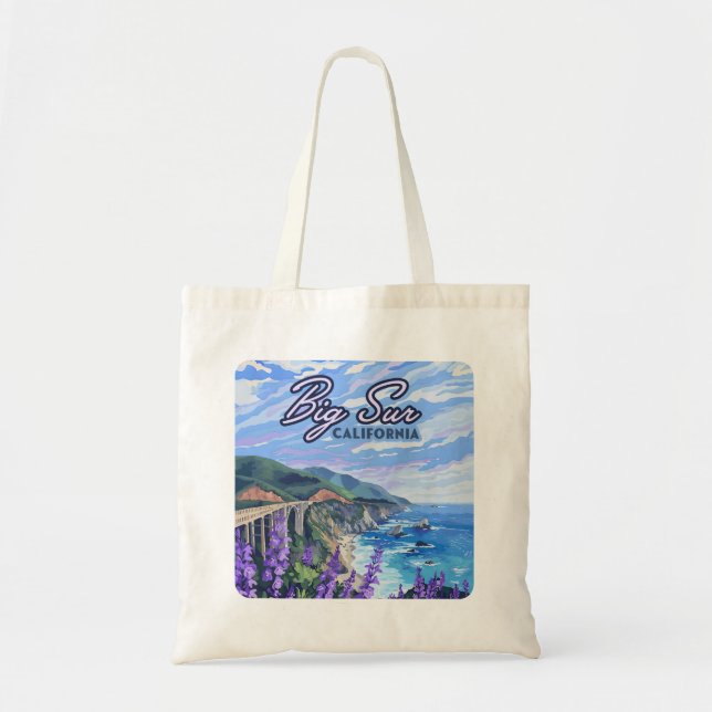 Bolsa Tote Grande Sur California Coastline Retro Costa Oeste (Frente)