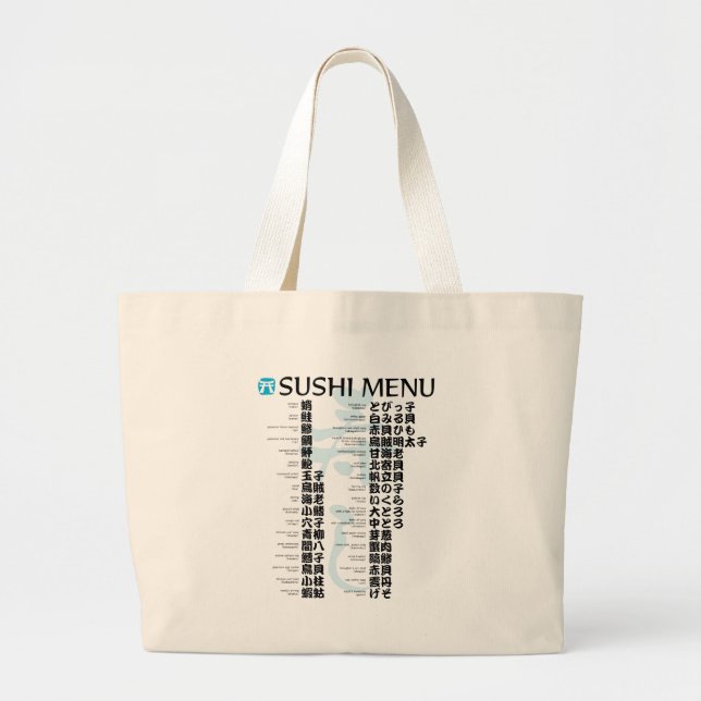 Bolsa Tote Grande Sushi menu-Jpanês (Frente)