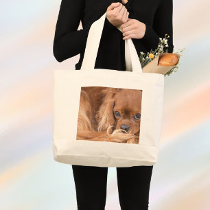 Bolsa Tote Grande Sweet Ruby Cavalier King Charles Spaniel