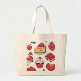 Bolsa Tote Grande Sweet Tooth Dessert Pattern Tote Bag 