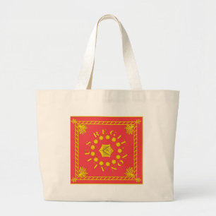 Bolsa Tote Grande T-shirt da bandeira da legião de Pulaski