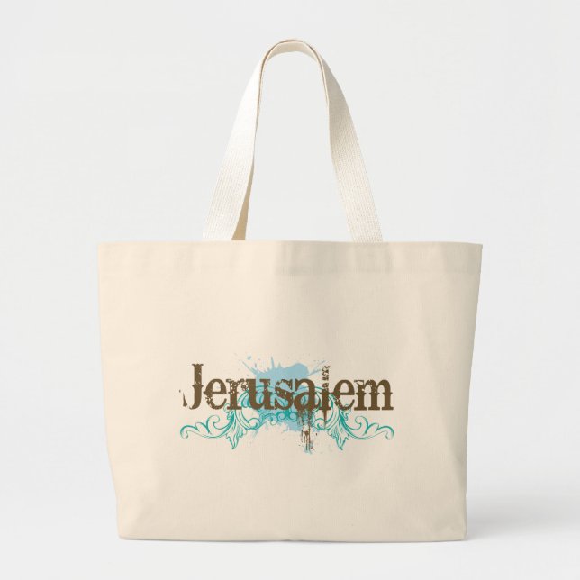 Bolsa Tote Grande T-shirt de Jerusalem Israel (Frente)