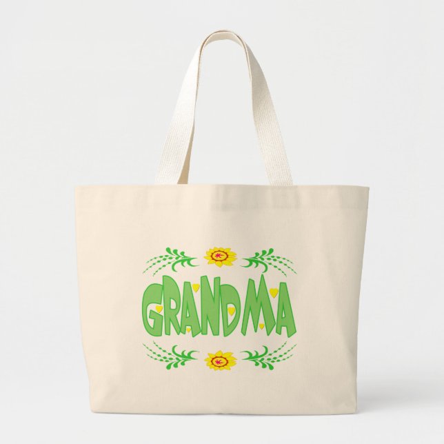 Bolsa Tote Grande T-shirt e presentes da avó para ela (Frente)