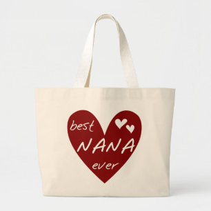 Bolsa Tote Grande T-shirt e presentes de Nana do coração vermelho os