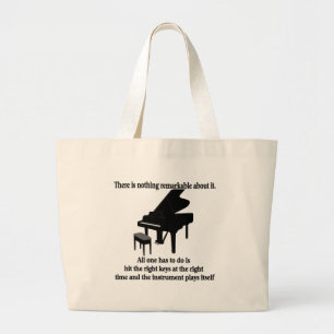 Bolsa Tote Grande T-shirt e presentes do músico do pianista
