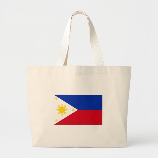 Bolsa Tote Grande T-shirt filipinos e presentes da bandeira (Frente)