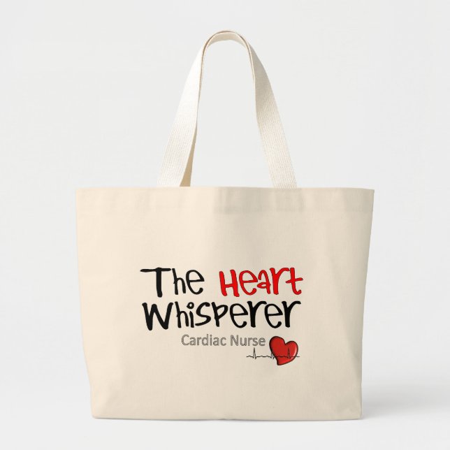 Bolsa Tote Grande T-shirt & presentes cardíacos da enfermeira (Frente)