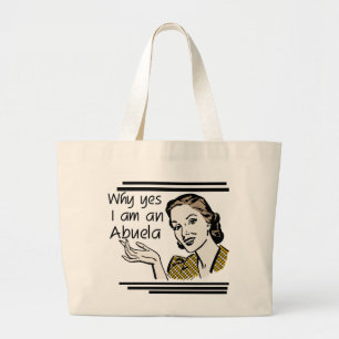 Bolsa Tote Grande T-shirt retros e presentes de Abuela